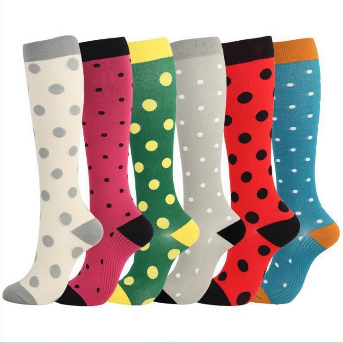 PATTERNED SPORTS LONG COMPRESSION SOCKS SET_CWMS1879