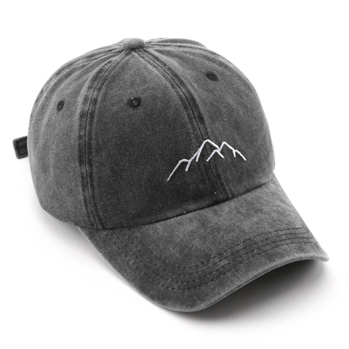Vintage Washed Distressed Mountain Embroidery Cap_CWAH1275