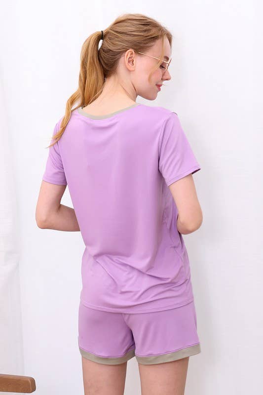 CWSPJ031_SHORT SLEEVE TOP WITH SHORTS PAJAMA SET