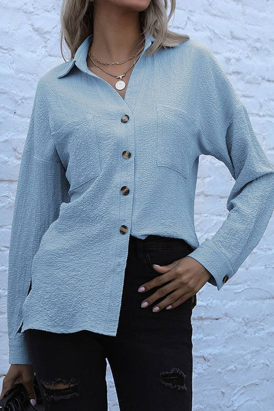 CWTSTL00959_LONG SLEEVE SOLID LAPEL MID-LENGTH VINTAGE SHIRT