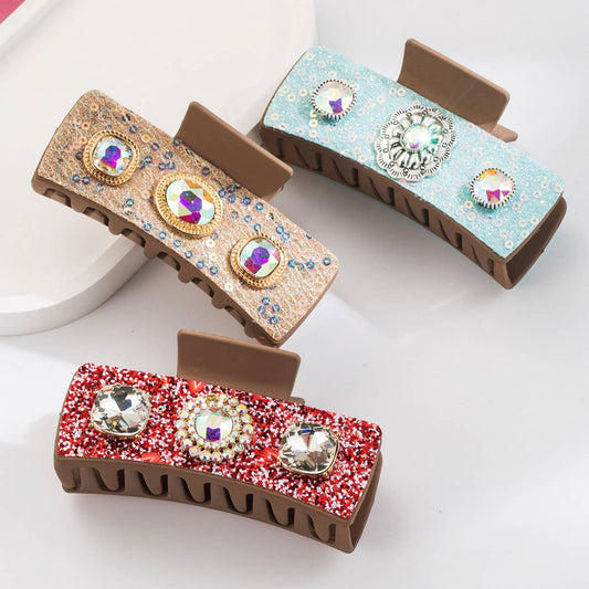 NEW RETRO DIAMOND SEQUIN HAIR CLIP GRAB CLIP_CWAHA1772