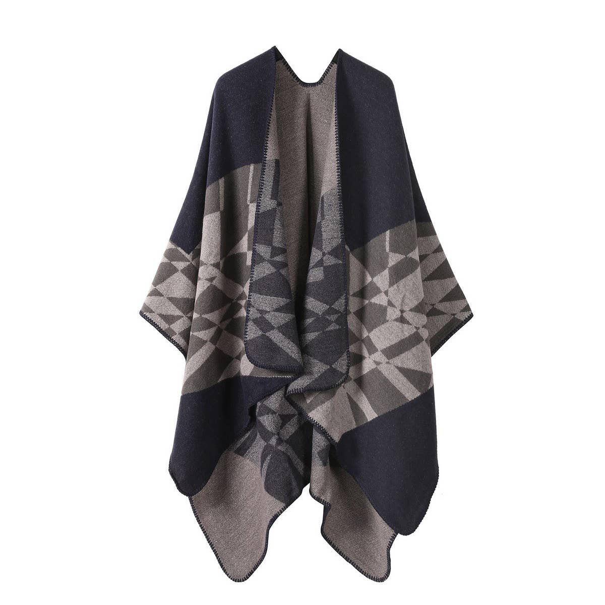 CAPE JACQUARD KNITTED SCARF WARM SHAWL_CWASC2250