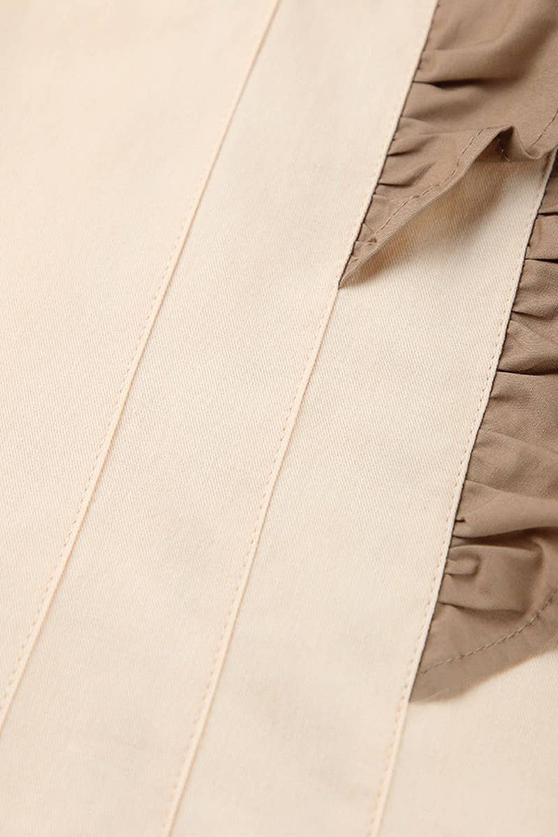 CWTBLL00578_ASYMMETRIC LOOSE CONTRAST CASUAL SHIRT