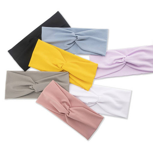 CWAHA6418_WIDE KNOTTED CROSS-SPORT ELASTIC HEADBAND