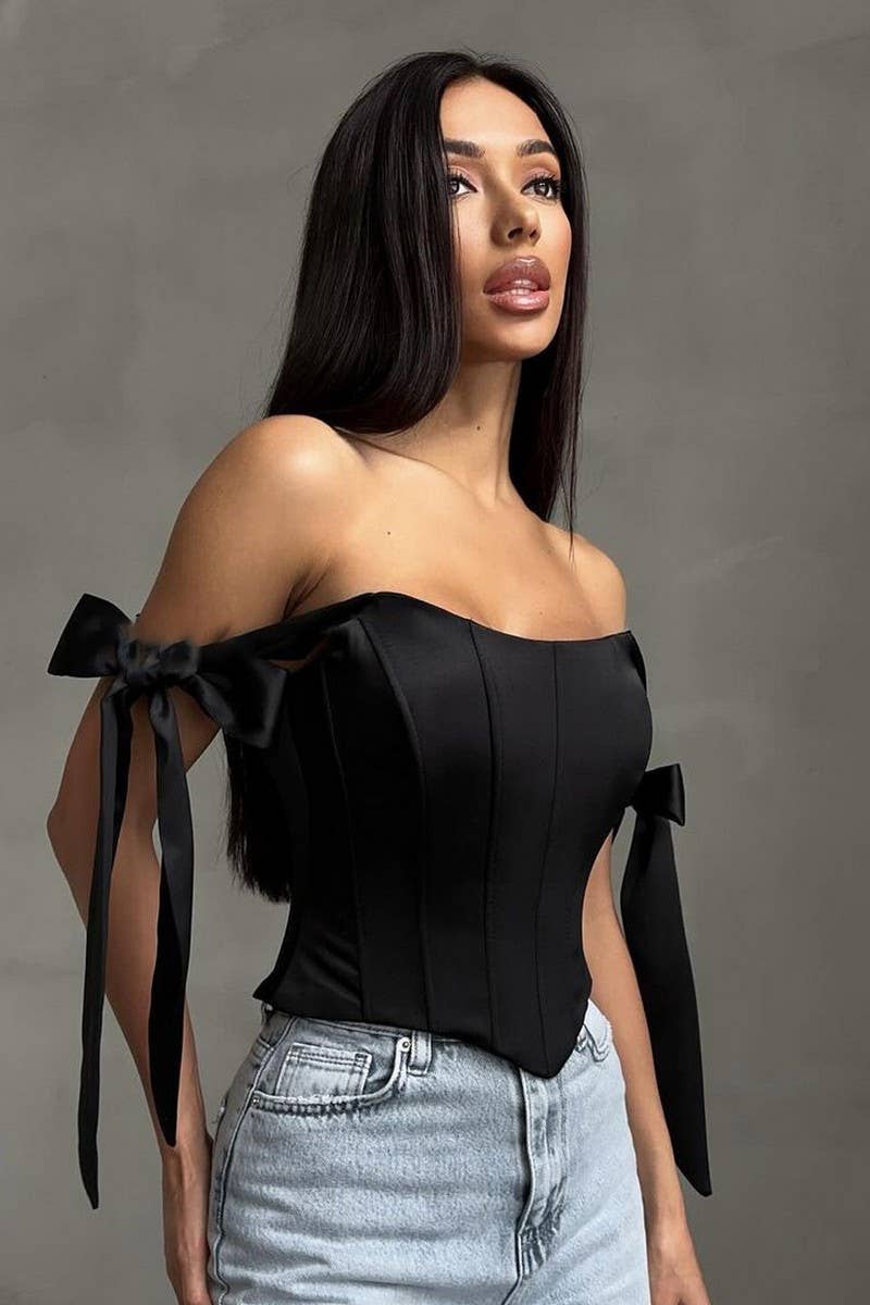 CWTTT0034_BACKLESS STRAPPY IRREGULAR HERRINGBONE TUBE TOP