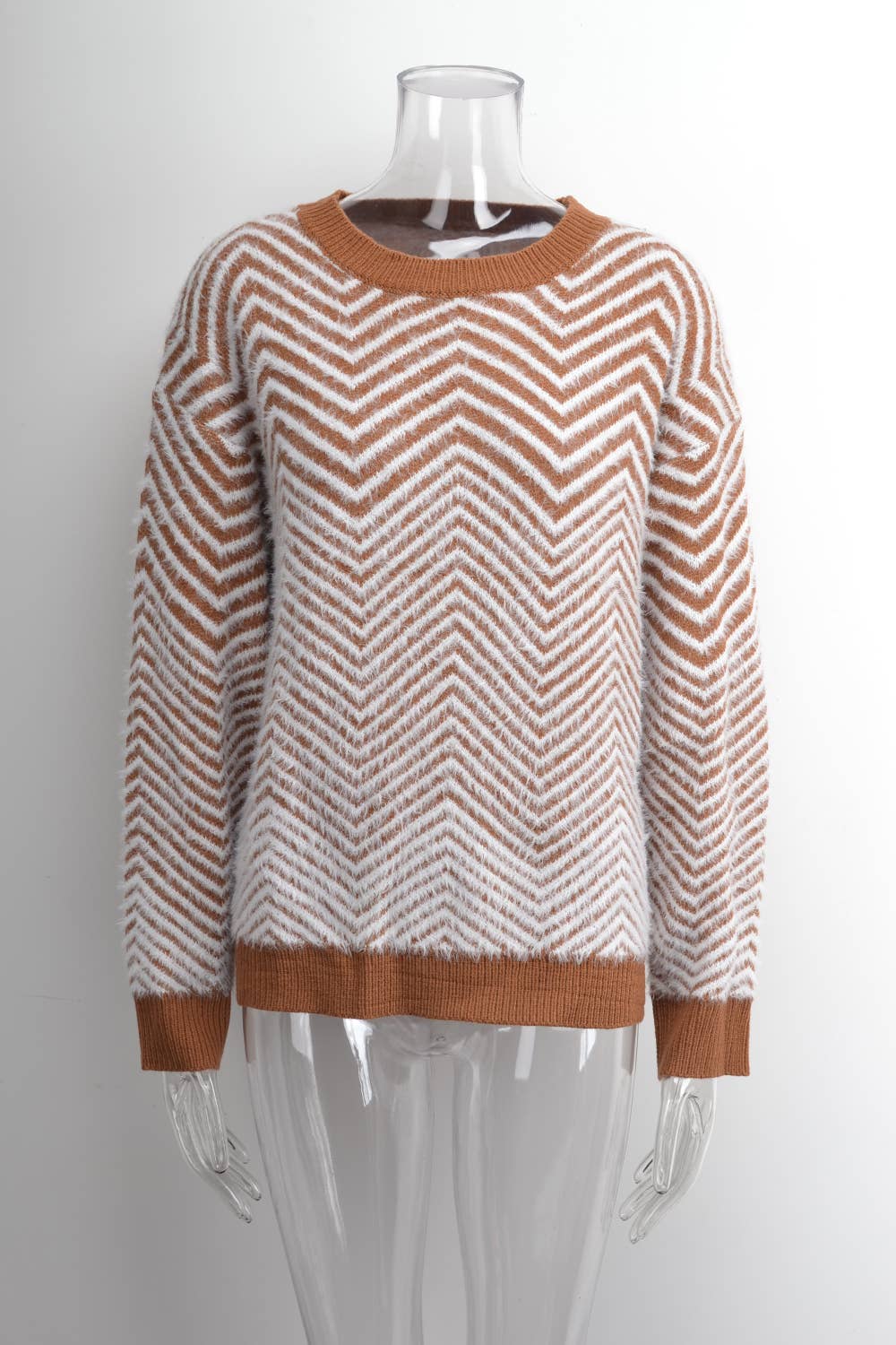 CREW-NECK PULLOVER LONG-SLEEVED KNIT SWEATER