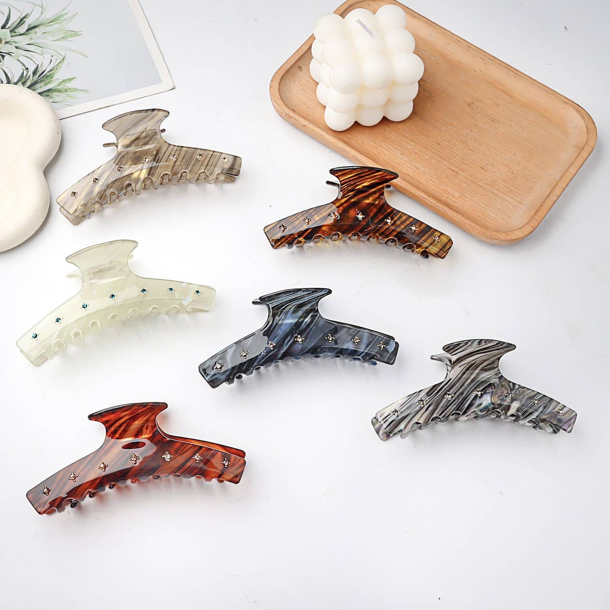 CWAHA1411_MARBLE LARGE HAIR CLAW CLIP