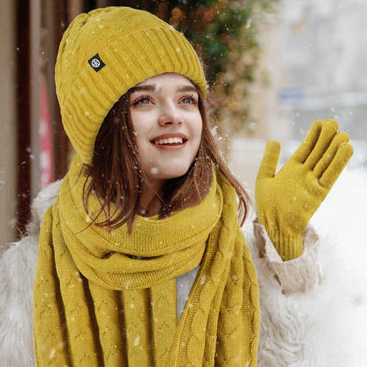 WINTER OUTDOOR WARM KNITTED THREE-PIECE SUIT