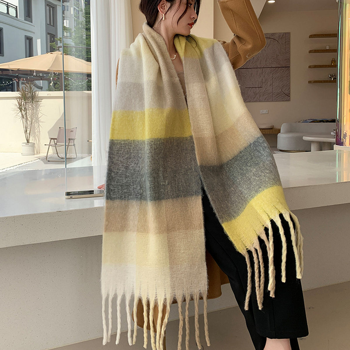 Plush AC Scarf ??Thick Soft Winter Wrap_CWASC2701