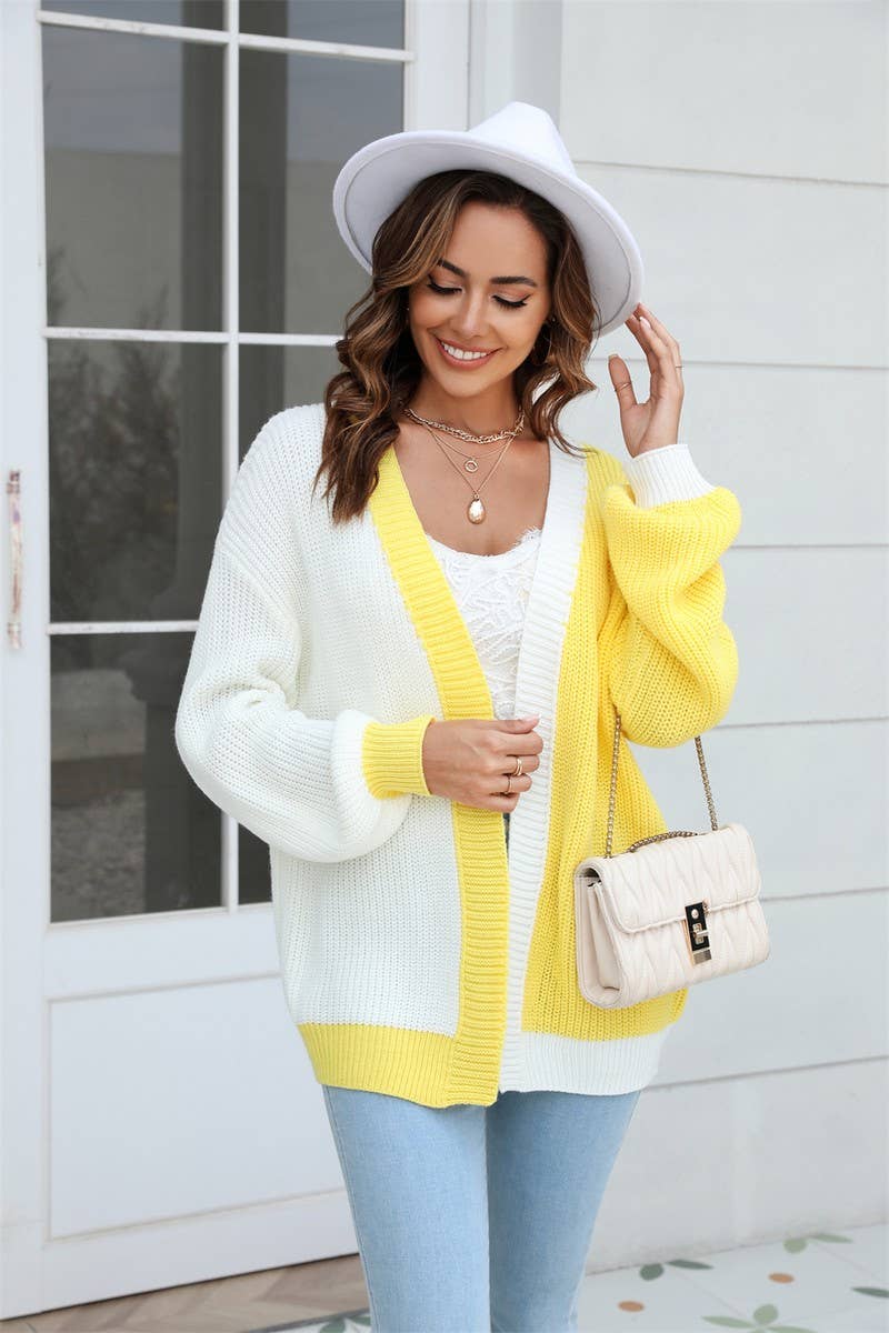 CWOSWL1692_Long Sleeve Casual Open Front Cardigan Sweater