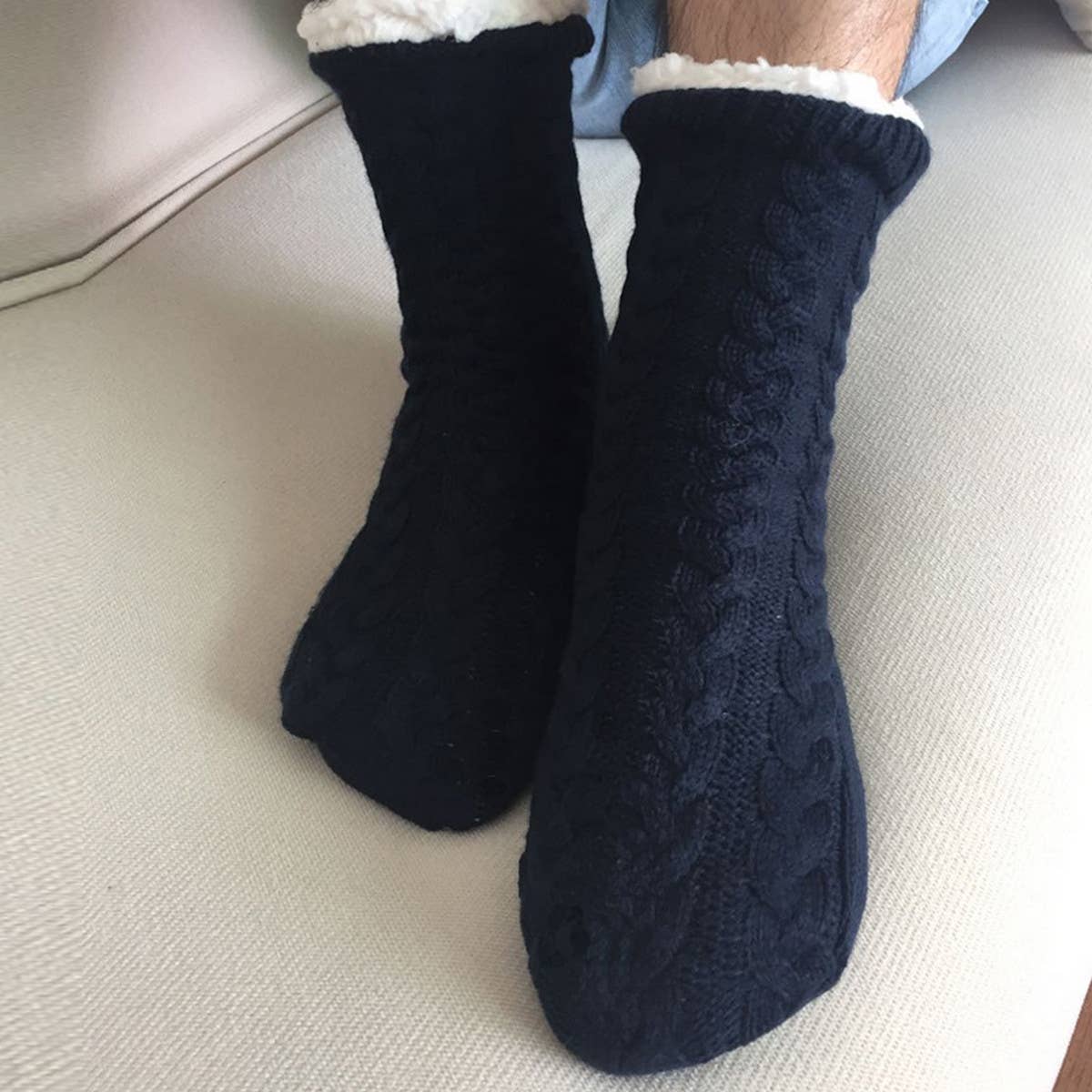 WINTER MEN LEG COVERS PLUSH INDOOR SLIPPERS