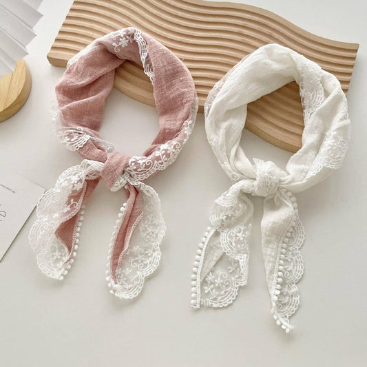 VERSATILE LACE PATCHWORK TRIANGLE SCARF