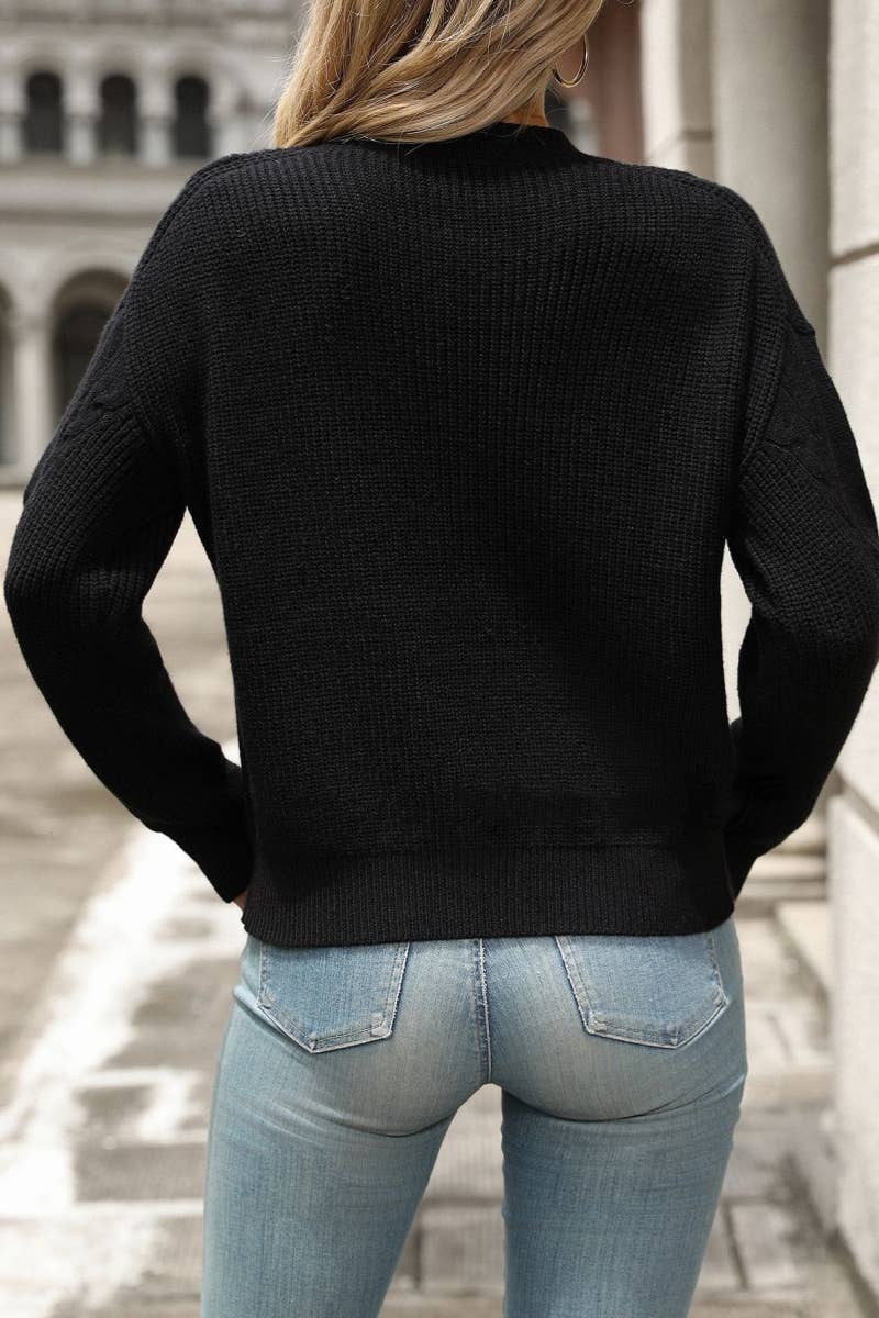 CWOSWL6494_COMMUTER CREW-NECK LONG-SLEEVED SWEATER