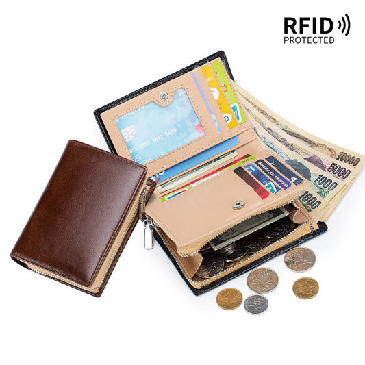 SHORT TOP LAYER COWHIDE VINTAGE LEATHER WALLET_CWAB3824