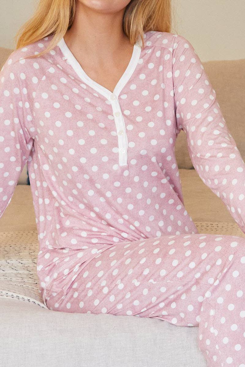 CWSPJ033_COZY LONG SLEEVE HENLEY NECK PAJAMA SET