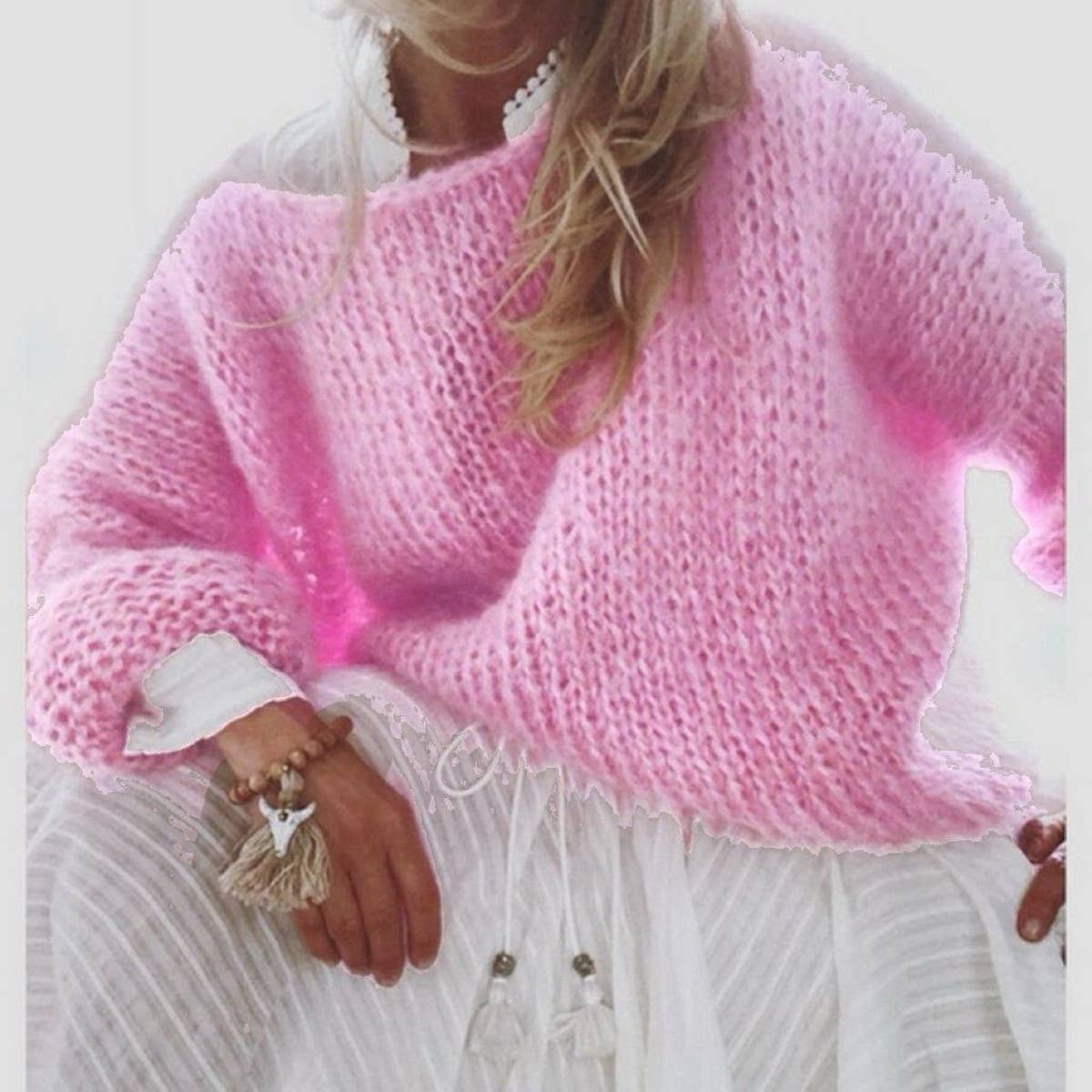 Women's Faux Mohair Knit Sweater Fall/Winter