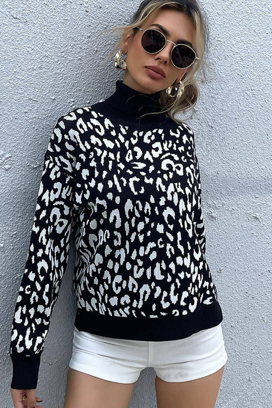 CWTSTL2724_FASHIONABLE LONG-SLEEVED LEOPARD PRINT SWEATER