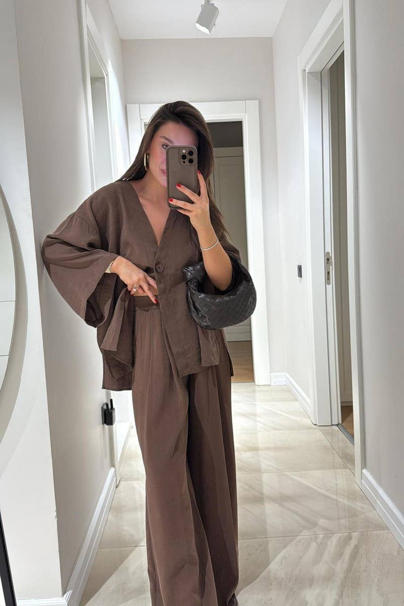 CWSTB00377_V-NECK LONG-SLEEVED TOP AND TROUSERS SUIT