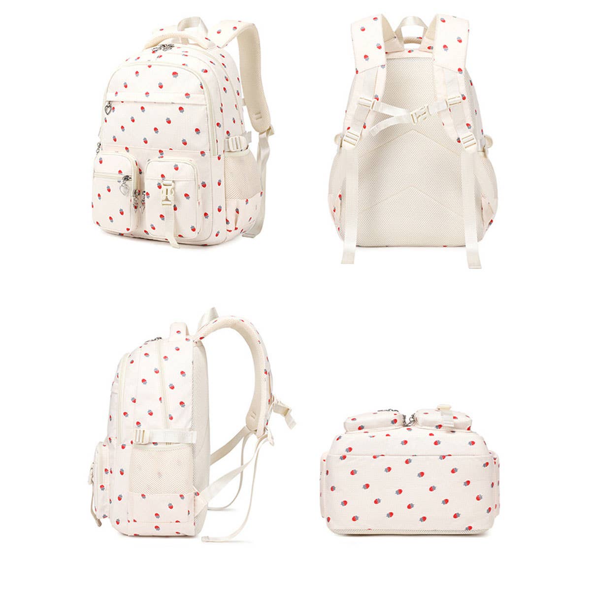 Strawberry Backpacks for School Teen Girls Nylon_CWAB5493