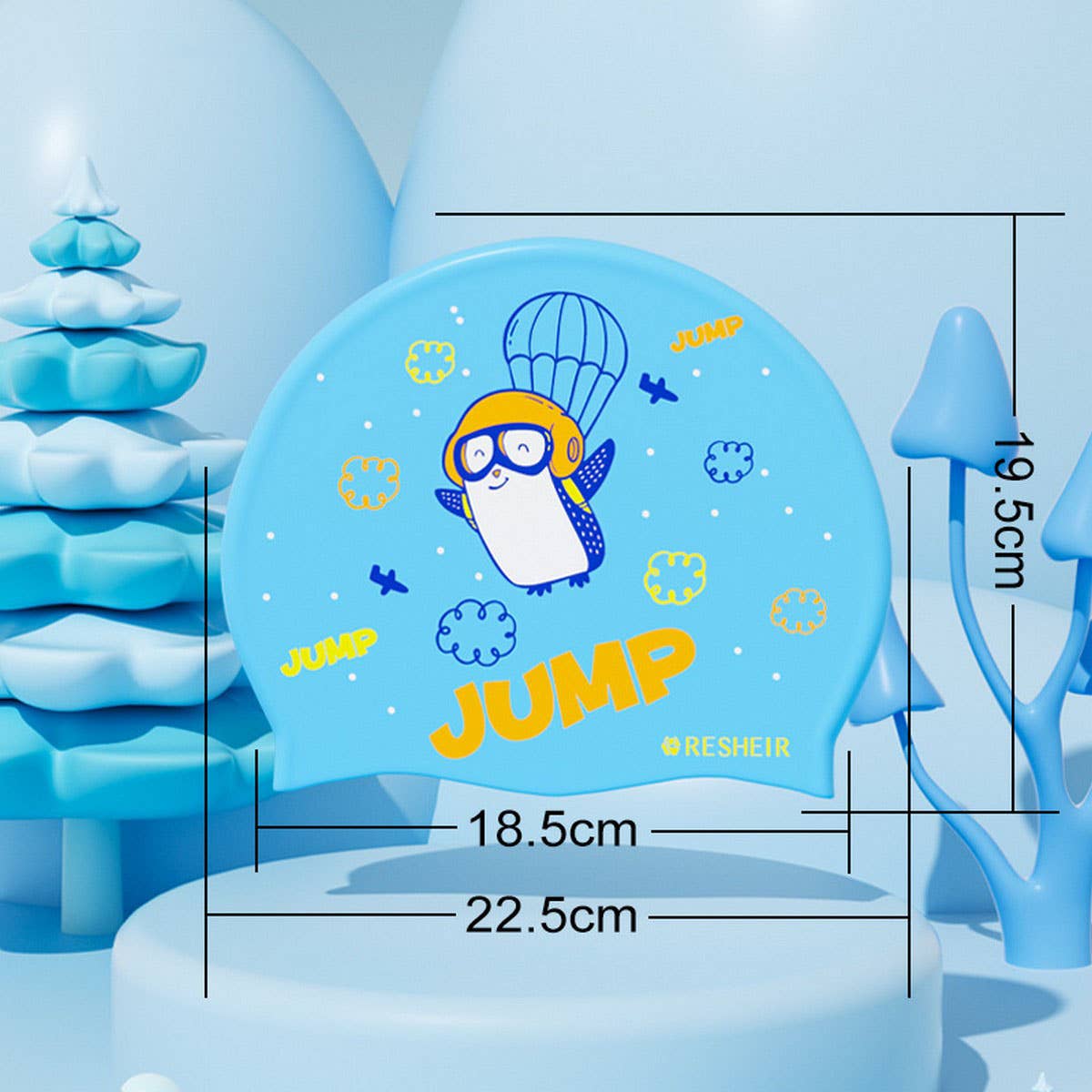 Kids' Silicone Swim Cap ? Cute Cartoon, Comfy Fit
