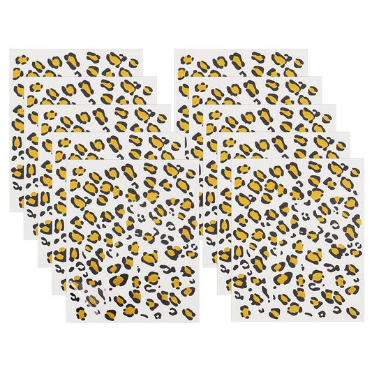Metallic Leopard Print Face Tattoos for Halloween