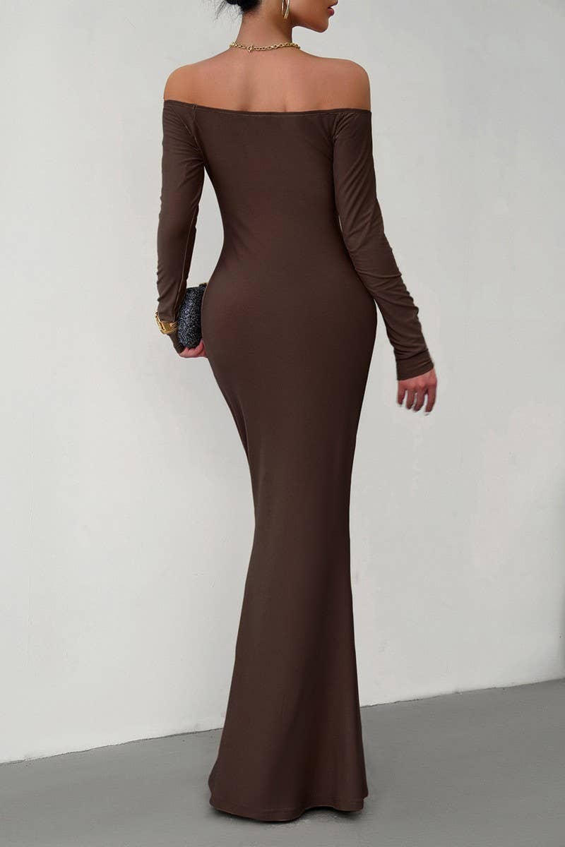 CWDMD1103_Off Shoulder Bodycon Maxi Evening Dress