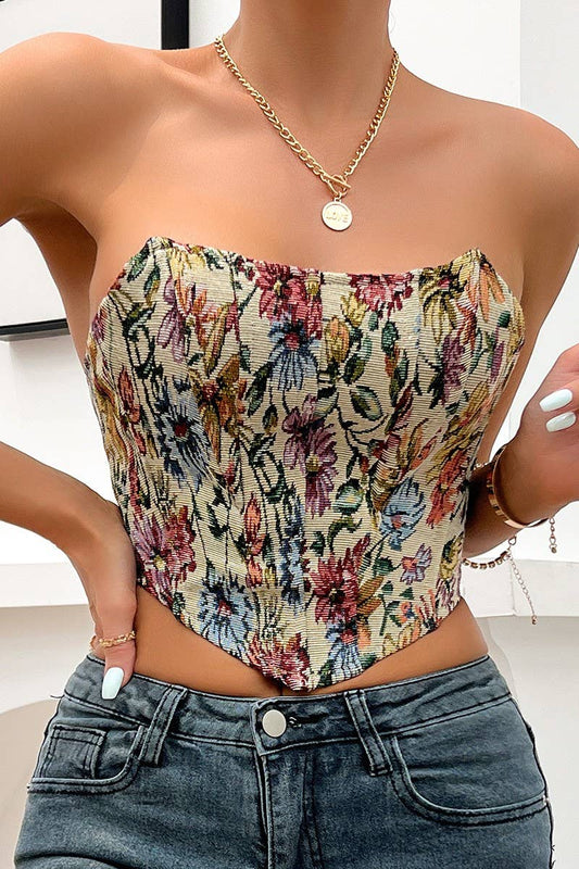 CWTTT0042-VINTAGE PRINT TIE BACK TANK TOP