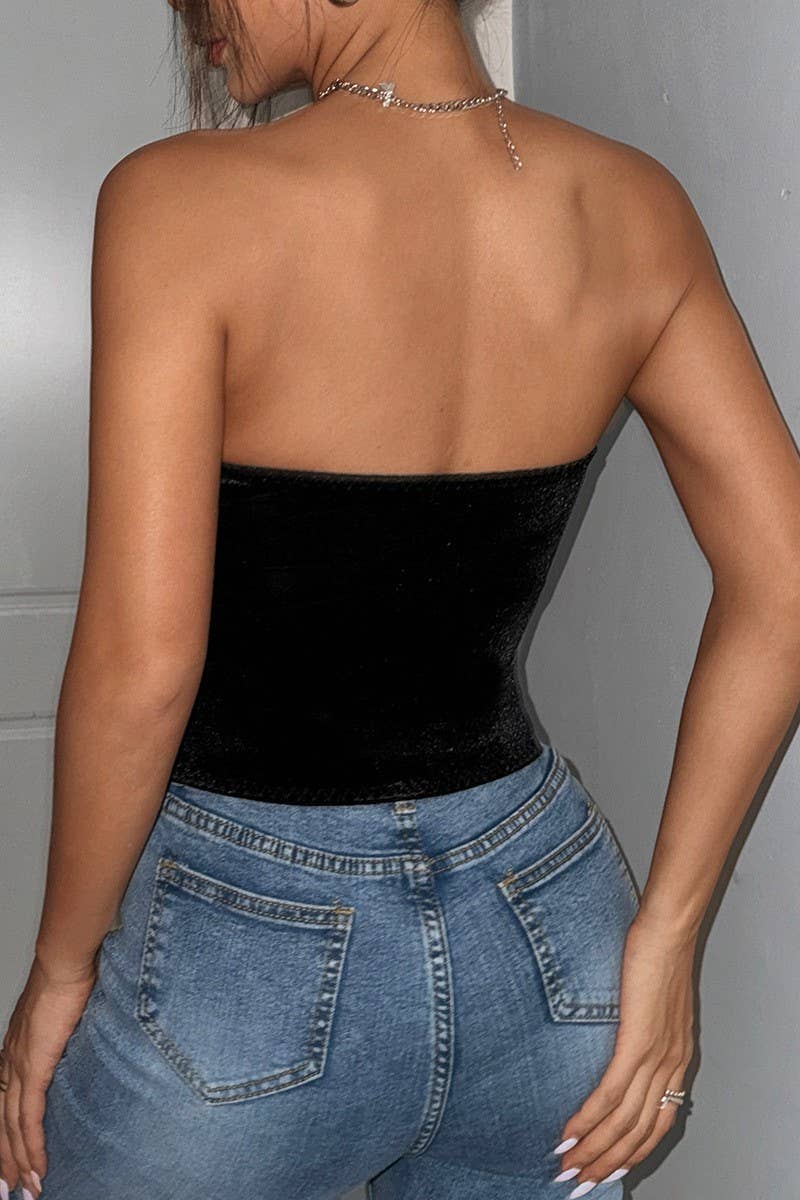 CWTTT0055_DEEP V-NECK STRAPLESS BACKLESS UNDERWIRED VEST