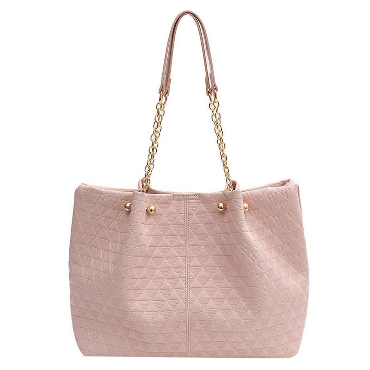 WOMEN SOLID COLOR PLAID TOTE BAG_CWAB1594
