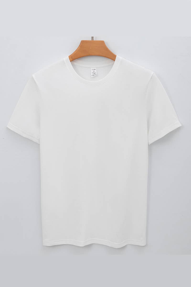 CWTTS1314_MEN'S CASUAL SOLID COLOR ROUND NECK T-SHIRT