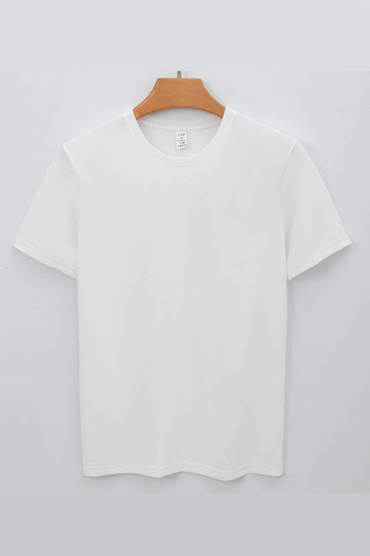 CWTTS1314_MEN'S CASUAL SOLID COLOR ROUND NECK T-SHIRT