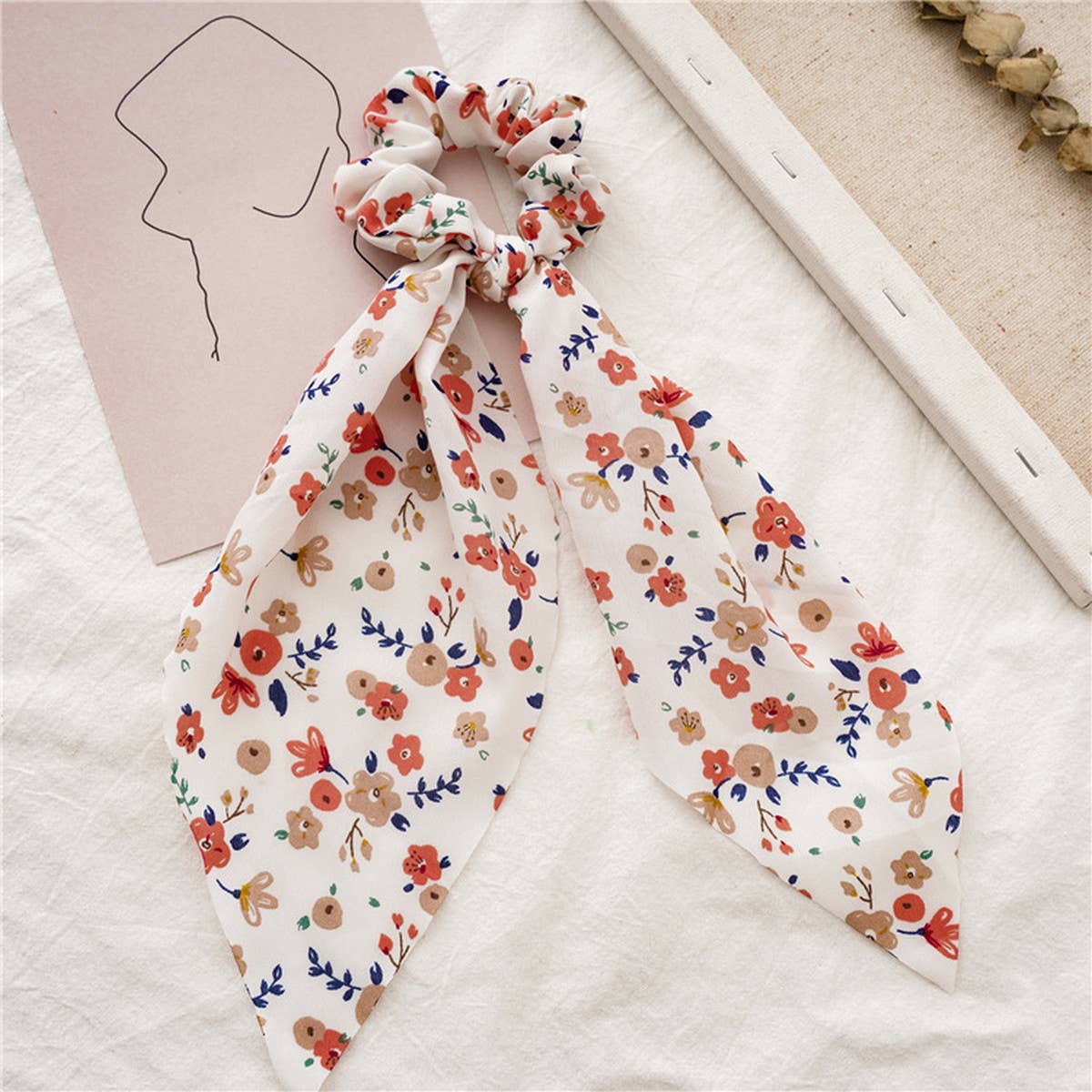 FRESH NEW FLORAL RIBBON HAIR ROPE_CWAHA0846
