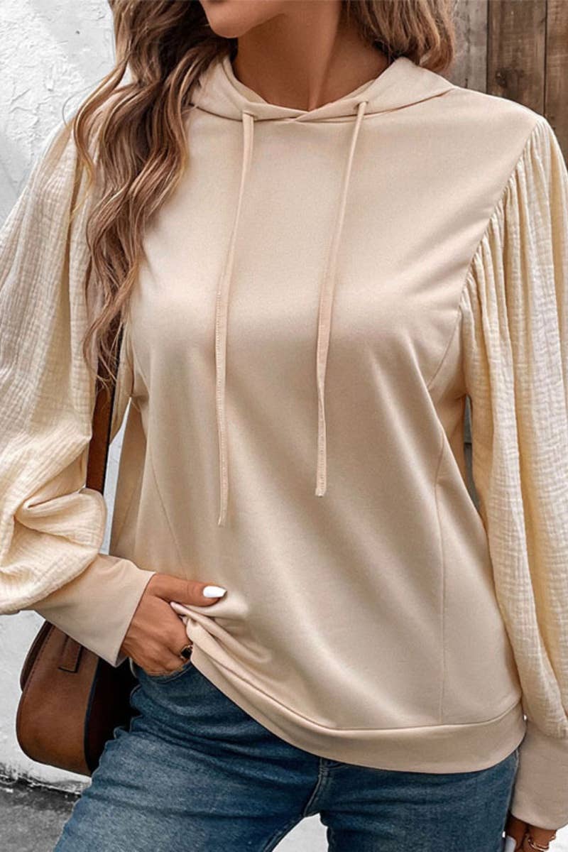 CWOHOL0936_LONG-SLEEVED HOODIE WITH HOODED PUFFED SLEEVES