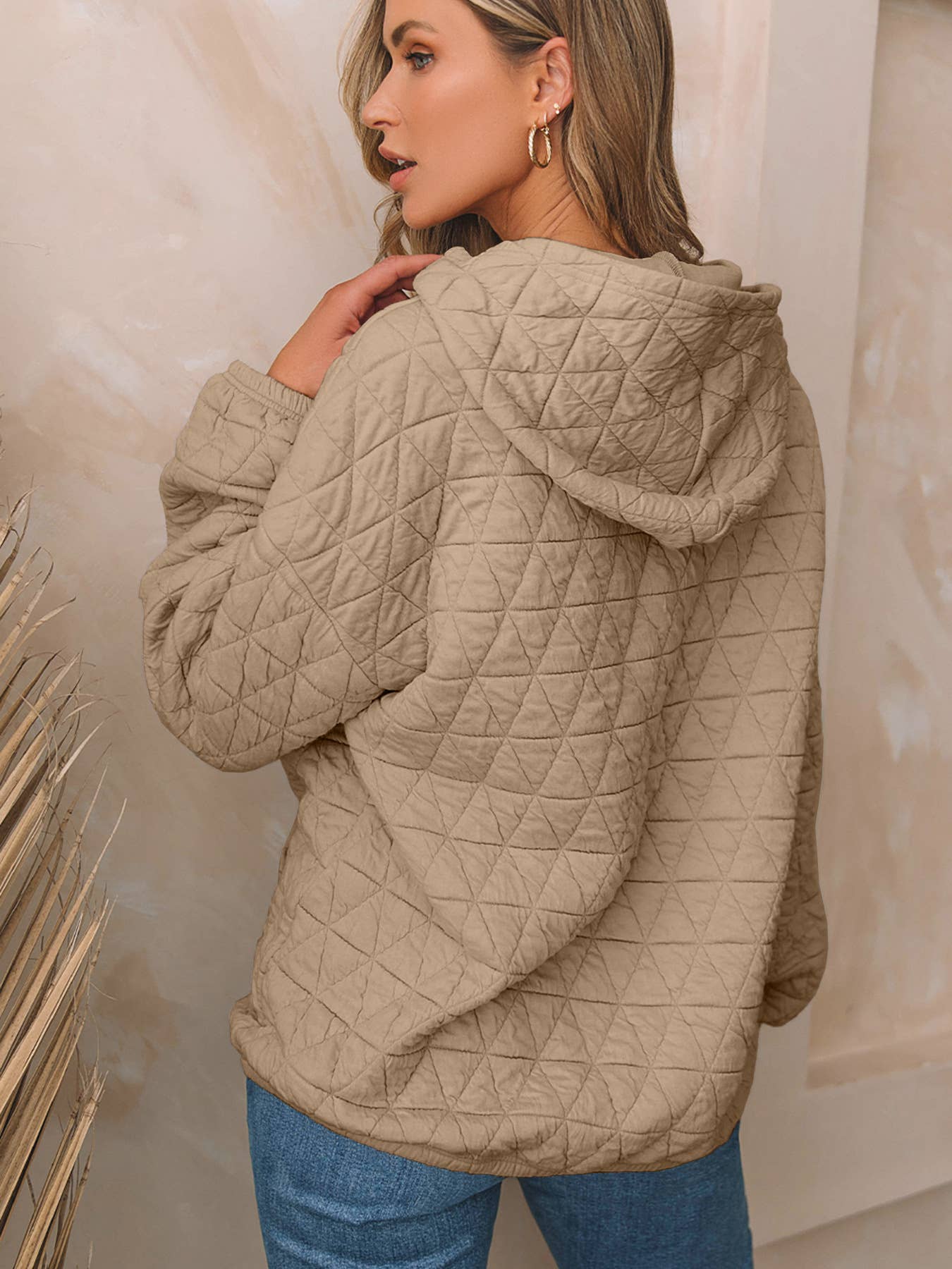 CASUAL STYLE LONG SLEEVE SOLID COLOR HOODIE