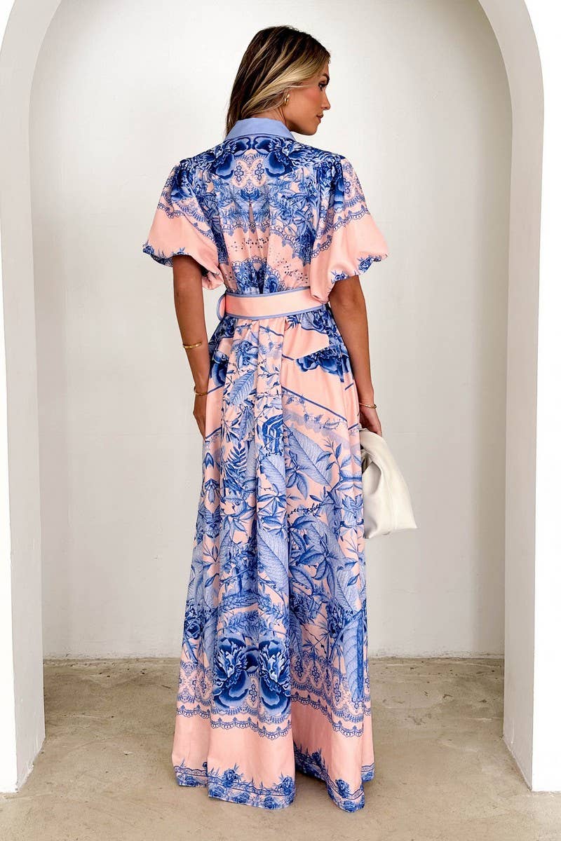 CWSBSS0068_STAND COLLAR RUFFLED TOP HIGH WAIST SKIRT SUIT