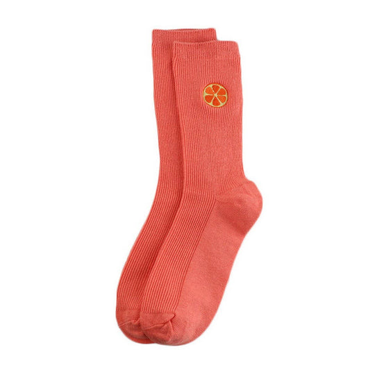 FRUIT EMBROIDERY PATTERN STOCKINGS CREW SOCKS_CWAH1116