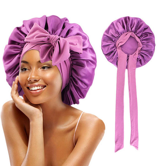 ELASTIC RIBBON SILK BOW NIGHTCAP_CWAH1475