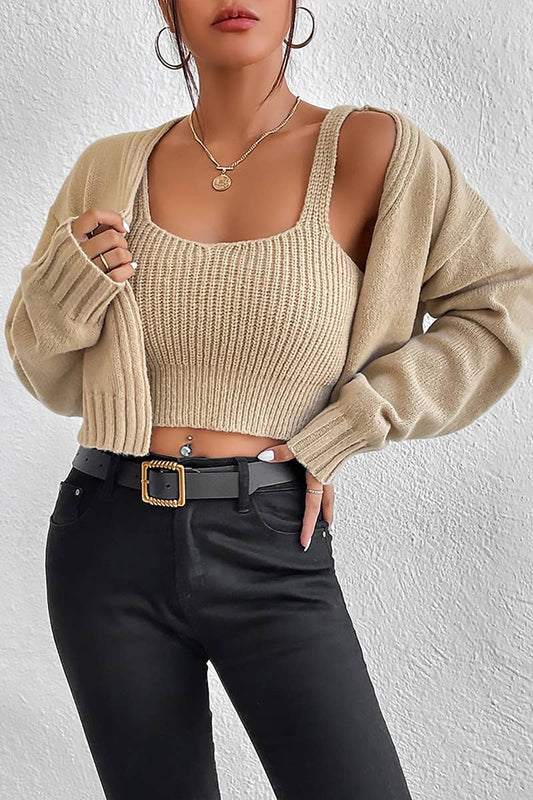 CWSS1048_SWEATER VEST LONG SLEEVE CARDIGAN COAT SUIT