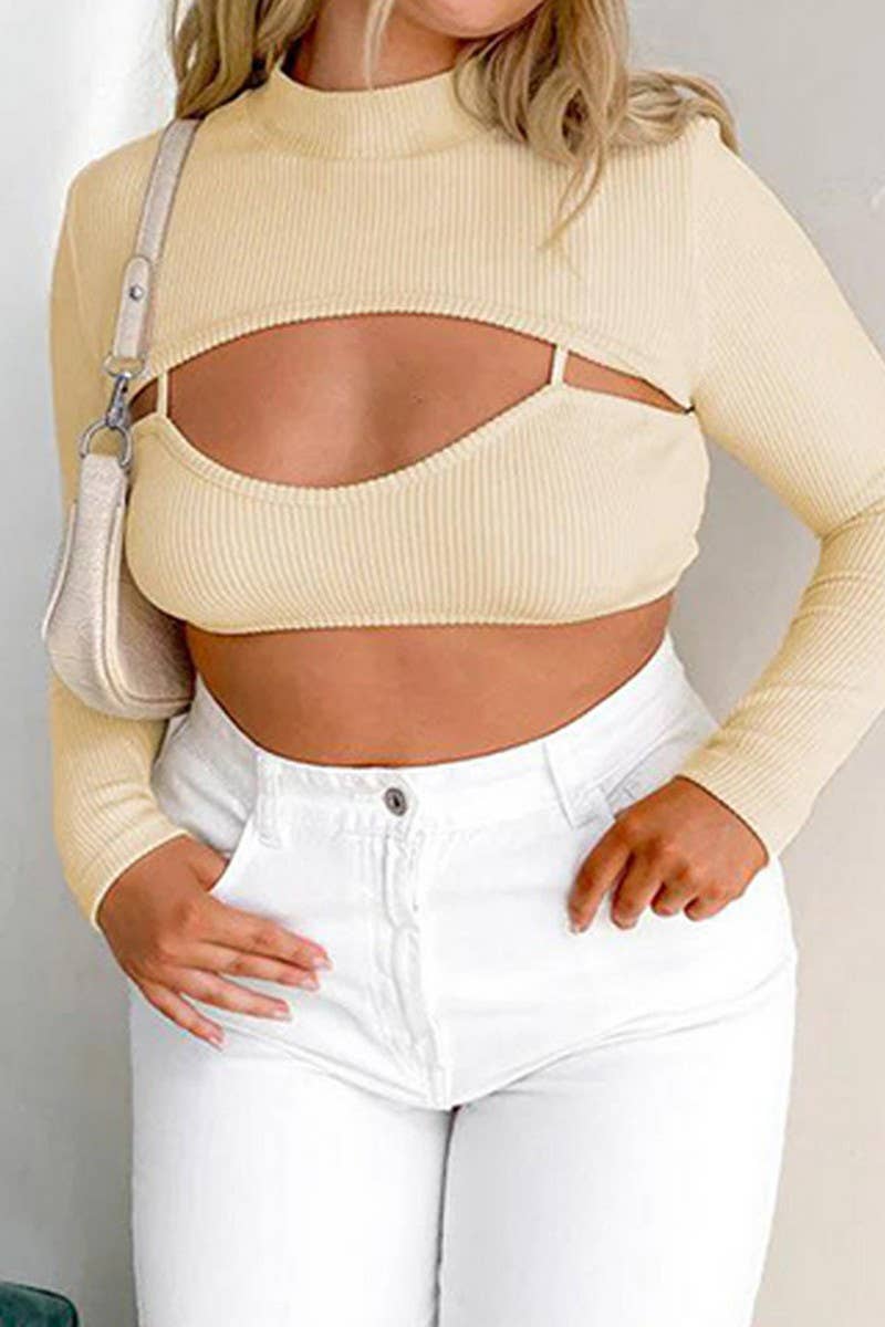 CWTBLL3795_2-PIECE STRAPLESS CROP TOP SET WITH TANK