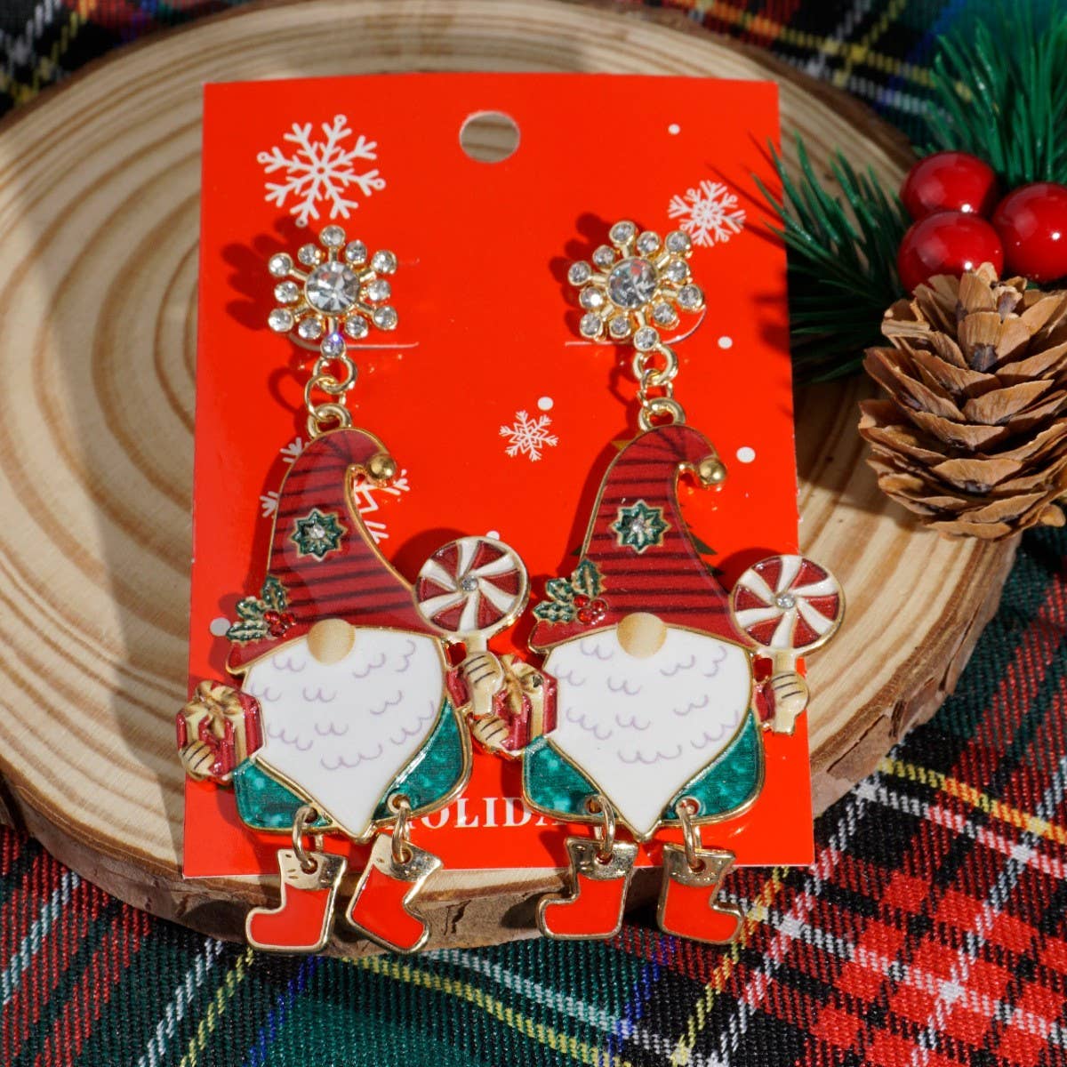 NEW CHRISTMAS CARTOON DIAMOND PENDANT EARRINGS