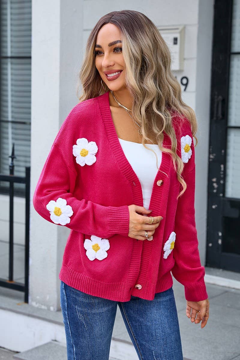 CWOCAL0929_FLORAL BUTTON KNIT CARDIGAN JACKET
