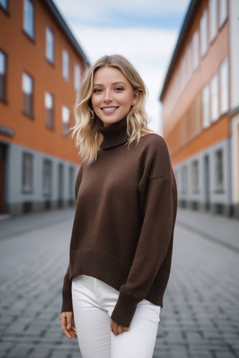 CWOSWL6630_THICK TURTLENECK SWEATER WITH LONG SLEEVES