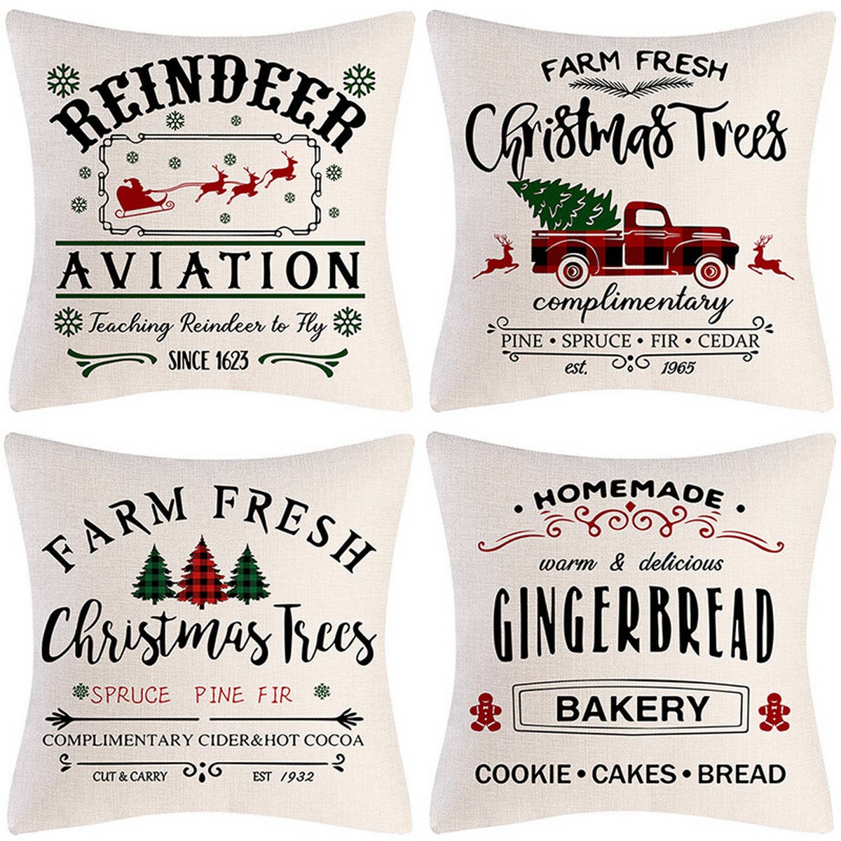 GOLD CHRISTMAS PRINT PILLOWCASE