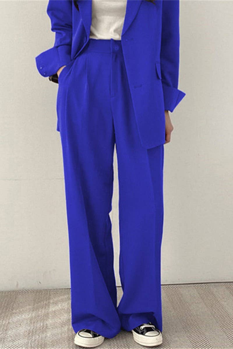 CWBLP00919_CASUAL STRAIGHT-LEG DRAPE SUIT WIDE-LEG PANTS