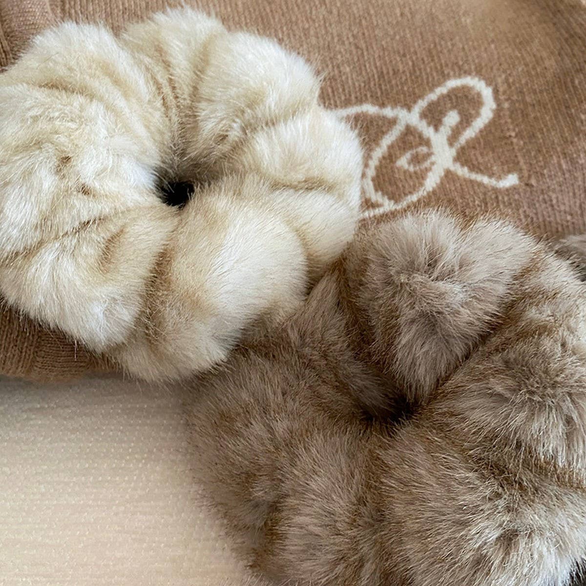 FAUX MINK PLUSH HAIRBAND HAIR ACCESSORIES