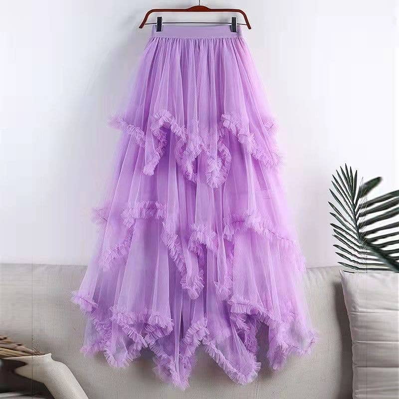 CWBSS0460_LAYERED ORGANZA TIERED MAXI CAKE SKIRT