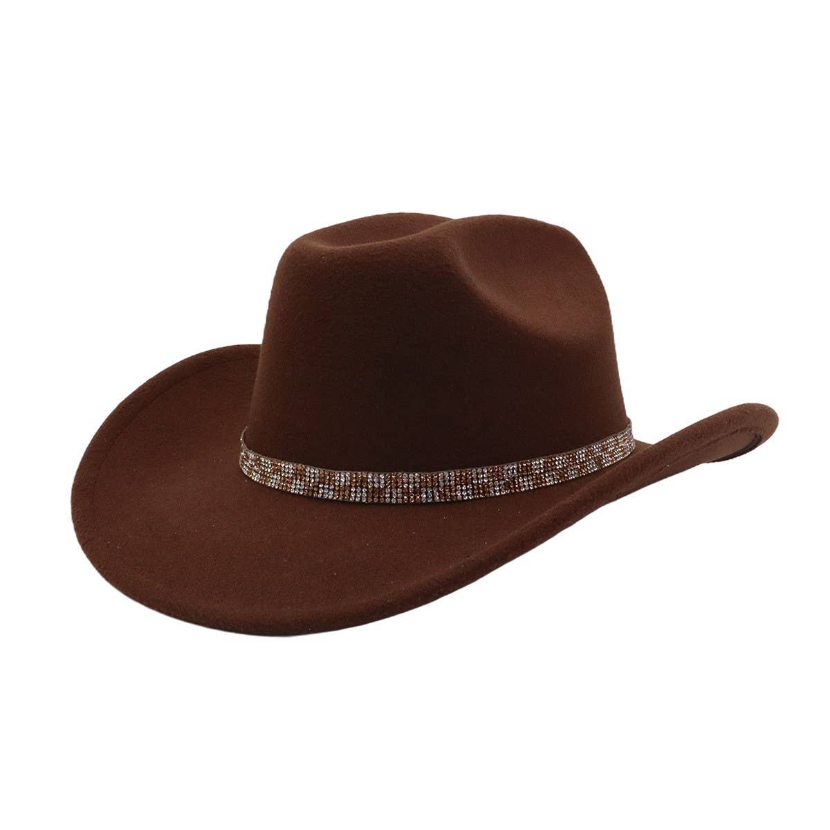 Unisex Ethnic Wool Fedora Cowboy Jazz Hat_CWAH04413