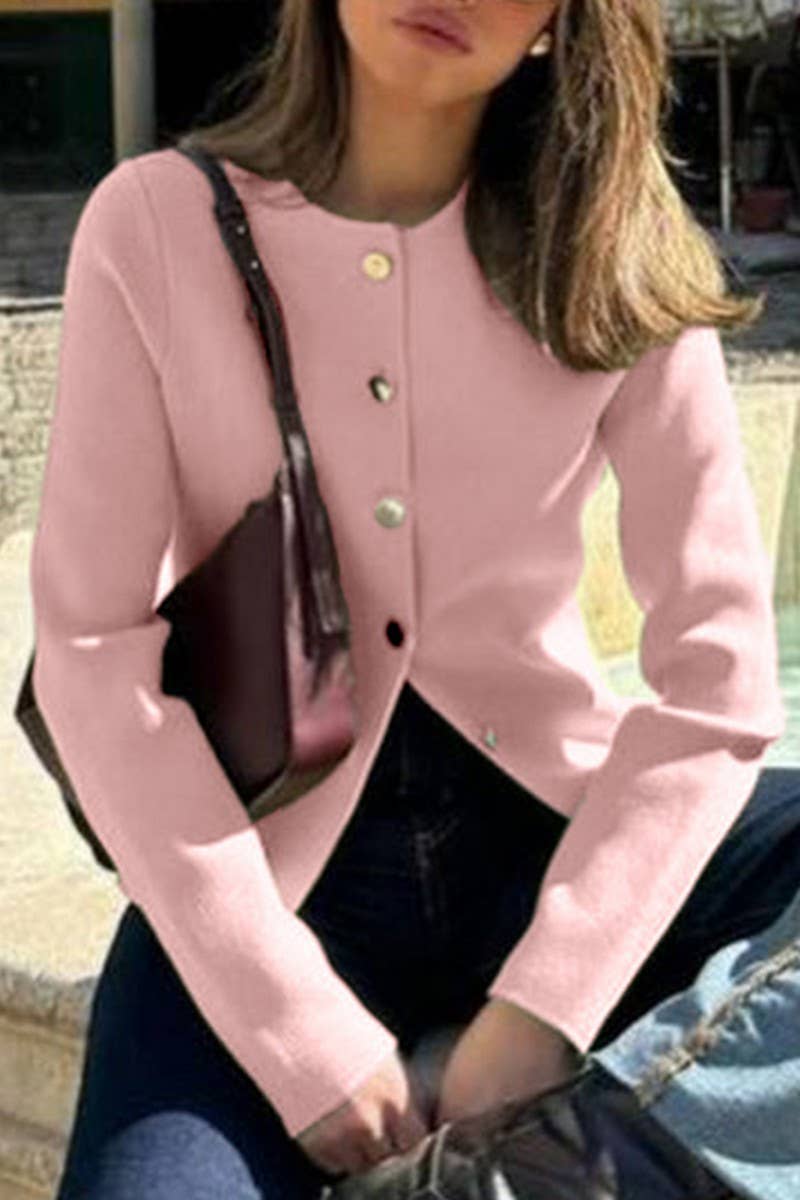 CWOCAL00755_LONG-SLEEVED BUTTON-DOWN KNIT TOP