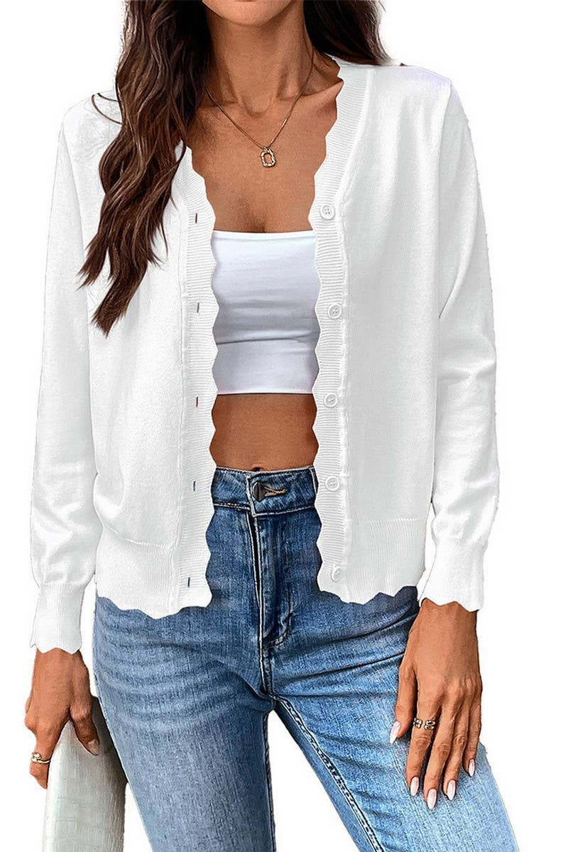 CWOCAL2302_ICE SILK V-NECK LONG SLEEVE KNIT CARDIGAN