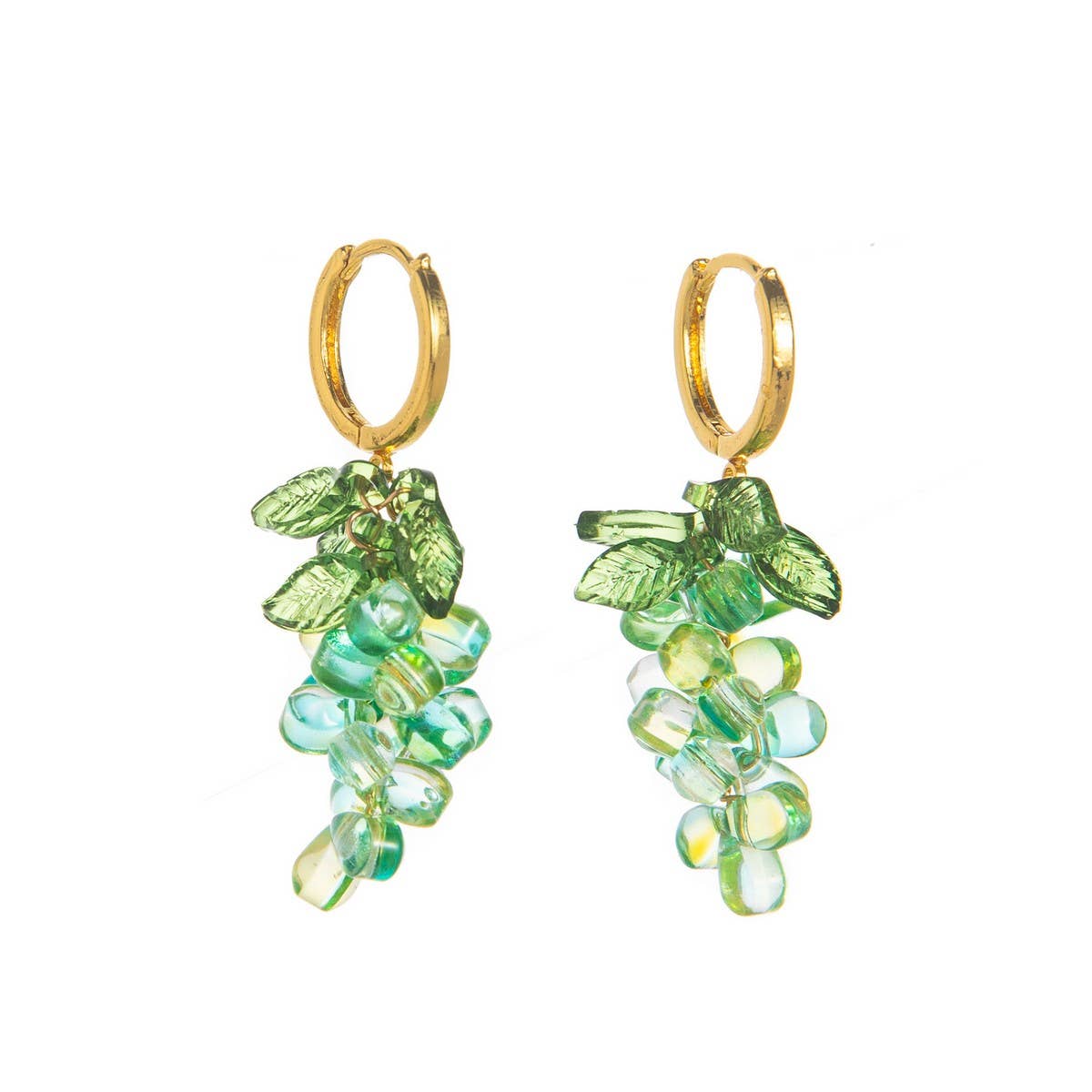 Colorful Grape Fruit 18K Gold Plated Earrings